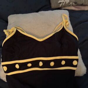 Black and Yellow Spaghetti Strap miracle suit 2 piece